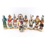 Lot of 8 Porcelain Liquor Decanters
