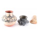 Lot of 3 Native American Pottery Pieces.