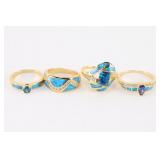 Lot of 4 Vermeil Rings.