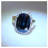 Marvelous Blue Sapphire and Diamond Ring