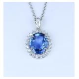 Exquisite SRI LANKA Blue Sapphire and Diamond
