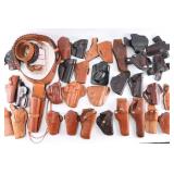 Mega Lot of Leather Gun Holsters and Mag Pouches