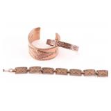 Lot of 2 Copper Cuffs & Bracelet.