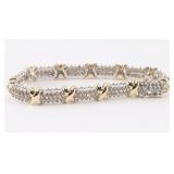Sparkling Diamond Hugs & Kisses Bracelet