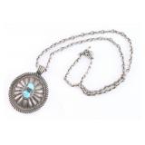 Navajo Two-Sided Pendant & Chain.