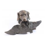 Bronze Bird Dog Ink Well.
