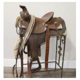 Fancy Acorn Western Saddle.