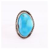 Navajo Sleeping Beauty Turquoise Ring.