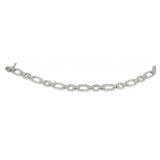 Stylish Sterling Silver and Diamond Link