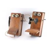 Collection of 2 Antique Telephones.