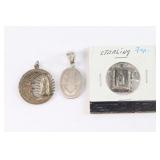 Collection of 3 Mexican Silver Pendants.