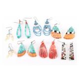 Collection of 7 Native American Earrings.