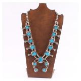 Sterling & Turquoise Squash Blossom Necklace.