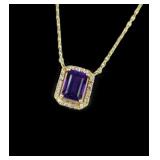 Lovely Amethyst and Diamond Pendant