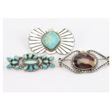 Lot of 3 Navajo Sterling Silver Pins.