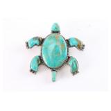 Navajo Turquoise Turtle Pin/Pendant.