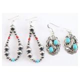 Lot of 2 Pair of Navajo Earrings.