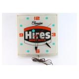 Hires Root Beer Lighted Wall Clock.