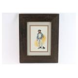 Original Watercolor of Cowboy.