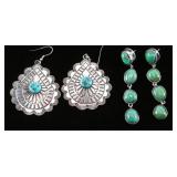 Lot of 2 Pair of Navajo Earrings.