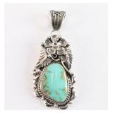 Natural Royston Turquoise Pendant