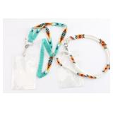 Lot of 2 Beaded Lanyard Necklaces.