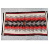 Navajo Rug in Red, Black, White.