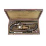 Pair of Original Flintlock Dueling Pistols. 52-54c