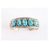 Ladies Navajo 5 Stone Cuff.
