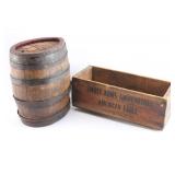 Oval Wine Barrel & Small Ammo Crate Lot