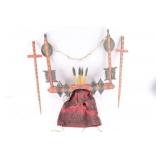 Kachina Headdress & 2 Wood Crosses.