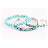 Lot of 3 Turquoise Bracelets.