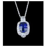 Gorgeous Lab Created Blue Sapphire Pendant