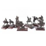8 Small Frederick Remington Bronzes.
