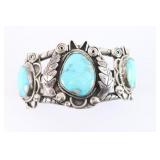 Large Turquoise 3 Stone Cuff.