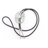 Navajo Sandcast Turquoise Bolo