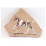 Acrylic on Stone, Painting of Horse.