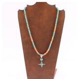 Navajo Turquoise & Coral Necklace.