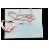 Tiffany Sterling Silver Open Heart Necklace.