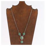 Green Turquoise Y Necklace.