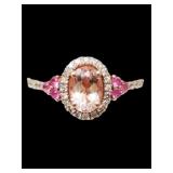 Radiant Morganite, Pink Sapphire