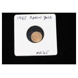1945 '2 Pesos' Small Gold Coin.