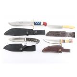 Lot of 4 Sheath Knives.