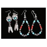 Lot of 2 Pair of Navajo Earrings.