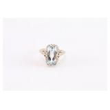 Lady's Art Deco Aquamarine Ring