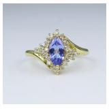 Dazzling Tanzanite and Diamond Ring