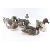 Lot of (4) Handcrafted Resin Ducks