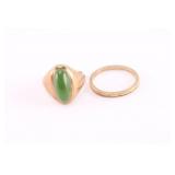 Jade Ring and Gold Band