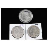 Lot of 3 Morgan Silver Dollars