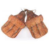 Tooled Leather Saddle Bags